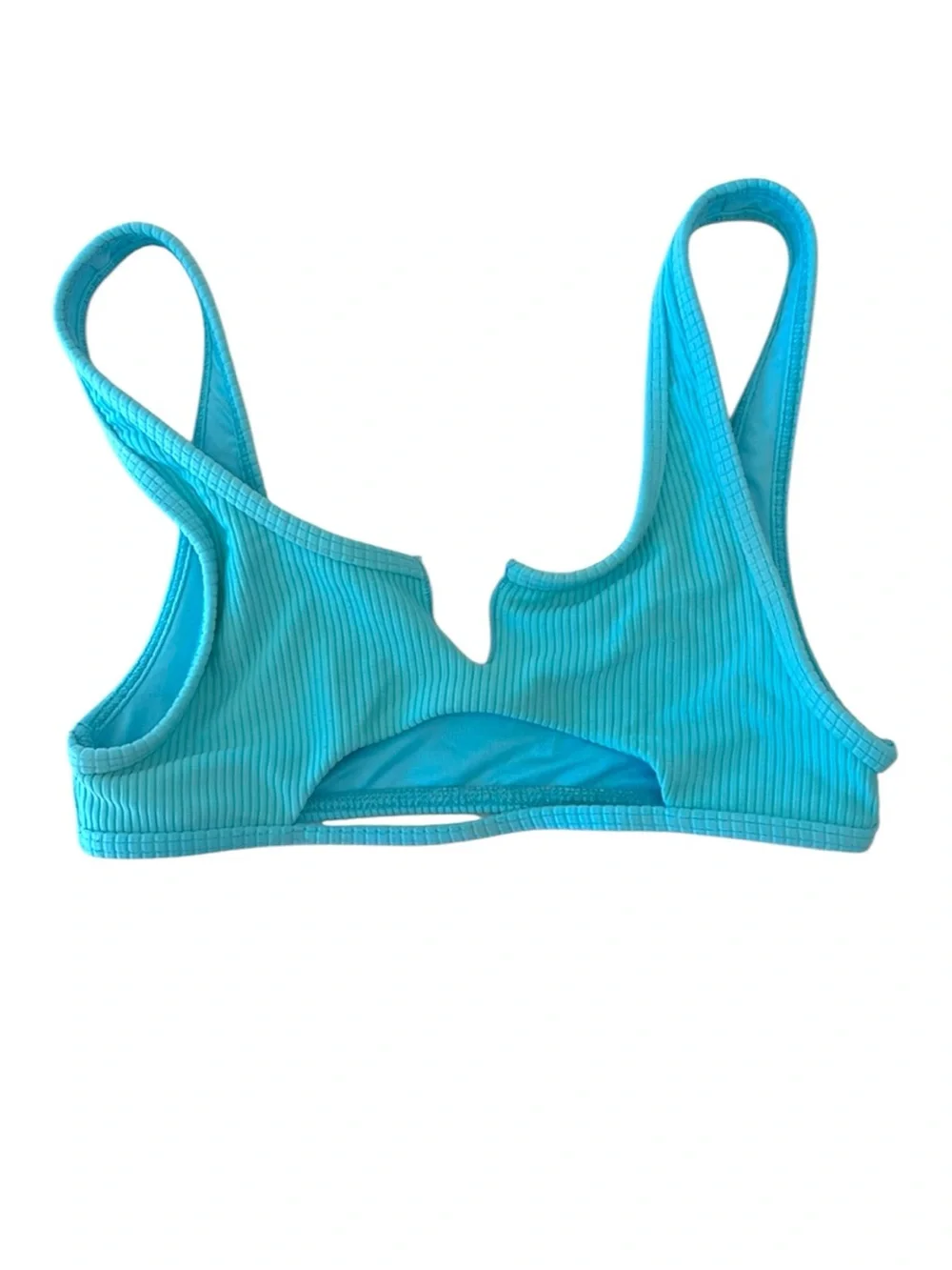 Frankie's Bikinis Ribbed Aqua Blue Oasis Cole Top